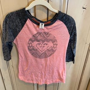 Roxy pink and charcoal shirt